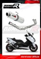 impianto di scarico completo con silenziatore DOMINATOR Full System rotondo adatto alla moto Yamaha XP 530 T-MAX 2012 - 2016