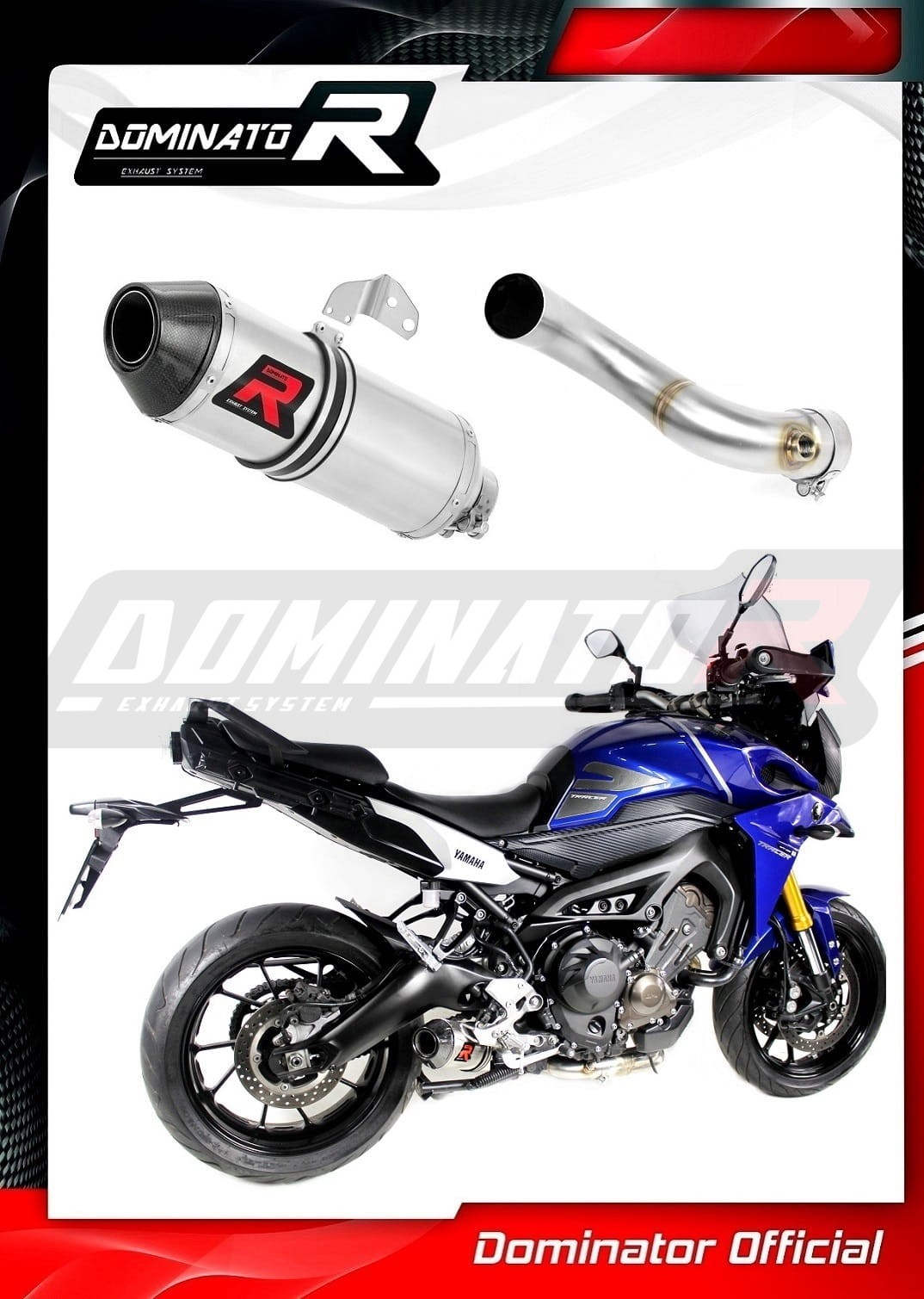 DOMINATOR Terminale Di Scarico Silenziatore HP3 Per Yamaha MT-09 (2021-2022) Low Level - Acciaio Inox