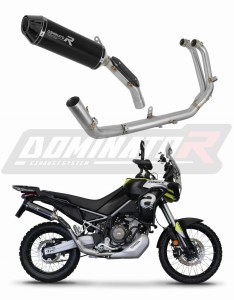 Aprilia Tuareg 660 2021 - 2023 Full Exhaust System Collector Silencer HP3 BLACK + dB killer medium