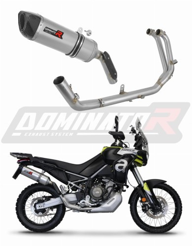 impianto di scarico completo con silenziatore DOMINATOR Full System HP6 adatto alla moto Aprilia Tuareg
