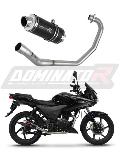 kompletny układ wydechowy z tłumikiem DOMINATOR Full System GP1 CZARNY pasujący do motocykla Honda CBF 125 2009 - 2014 6