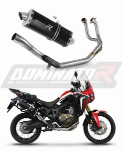 Honda CRF 1000L Africa Twin 2016 - 2019 Impianto di scarico Collettori Marmitta Silenziatore P7 NERO + dB killer medium