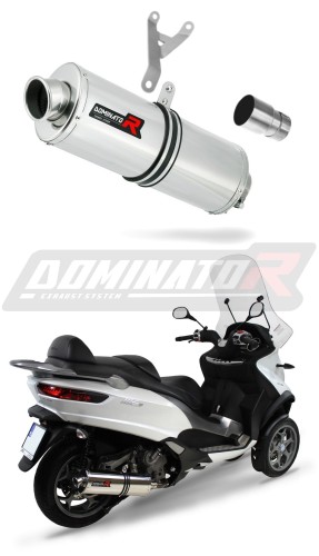 scarico silenziatore DOMINATOR ovale adatto alla moto Piaggio MP3 500 2008 - 2022 5