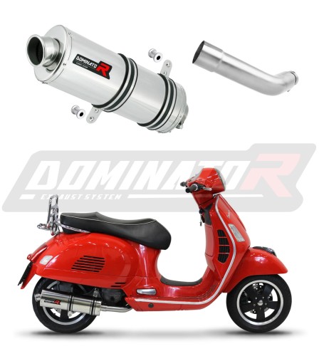 scarico silenziatore DOMINATOR ovale adatto alla moto Piaggio Vespa GTS 125 2007 - 2012 6
