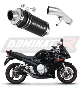 Suzuki GSXF 650 2007 - 2016 Terminale di Scarico Marmitta Silenziatore GP1 NERO + dB killer medium