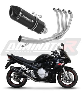 Suzuki GSXF 650 2007 - 2016 Sistema di scarico Collettori Marmitta Silenziatore HP1 NERO + dB killer