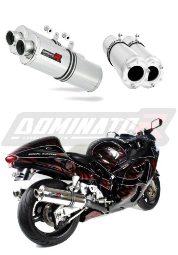 scarico silenziatore DOMINATOR ovale adatto alla moto Suzuki GSXR 1300 Hayabusa 1999 - 2007 6