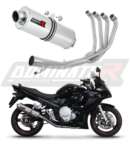 impianto di scarico completo con silenziatore DOMINATOR Full System ovale adatto alla moto Suzuki GSX