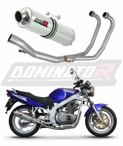 impianto di scarico completo con silenziatore DOMINATOR Full System rotondo adatto alla moto Suzuki GS 500F 2