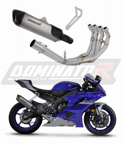 impianto di scarico completo con silenziatore DOMINATOR Full System titanio HP6 adatto alla moto Yamaha YZF R6 2017 - 2023 5
