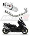 impianto di scarico completo con silenziatore DOMINATOR Full System ovale adatto alla moto Yamaha T-MAX 500 2008 - 2011 6