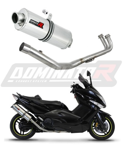 impianto di scarico completo con silenziatore DOMINATOR Full System ovale adatto alla moto Yamaha T-MAX 500 2008 - 2011 6