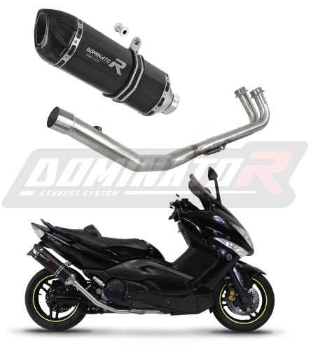 impianto di scarico completo con silenziatore DOMINATOR Full System HP1 nero adatto alla moto Yamaha T-MAX 500 2008 - 2011 6