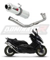 impianto di scarico completo con silenziatore DOMINATOR Full System rotondo adatto alla moto Yamaha T-MAX 500 2008 - 2011 6