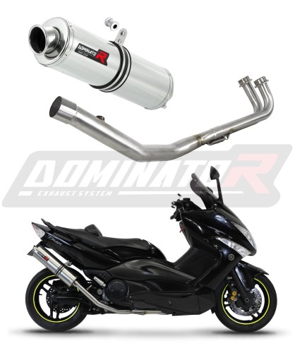 impianto di scarico completo con silenziatore DOMINATOR Full System rotondo adatto alla moto Yamaha T-MAX 500 2008 - 2011 6