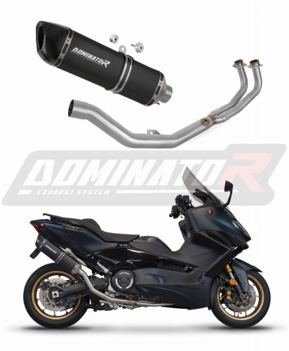 Yamaha XP 560 T-MAX 2020 - 2023 EXHAUST Collector Manifold Full System Muffler Auspuff Sportauspuff Silencer Echappement Silencieux Scarico Scarichi Escape Wydech Tłumik HP6 BLACK Dominator Exhaust System x