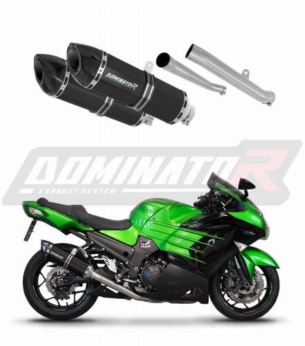 KAWASAKI ZZR 1400 2012 - 2023 EXHAUST Muffler Auspuff Sportauspuff Silencer Echappement Silencieux Scarico Scarichi Escape Wydech Tłumik HP5 BLACK Dominator Exhaust System x