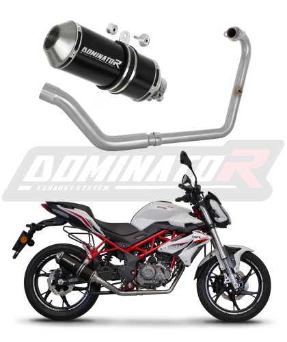 kompletny układ wydechowy z tłumikiem DOMINATOR Full System OV G2 CZARNY pasujący do motocykla Benelli BN 125 2018 - 2023 6