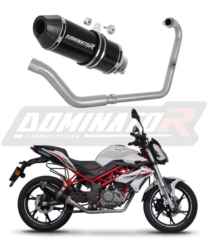 kompletny układ wydechowy z tłumikiem DOMINATOR Full System HP3 CZARNY pasujący do motocykla Benelli BN 125 2018 - 2023 6