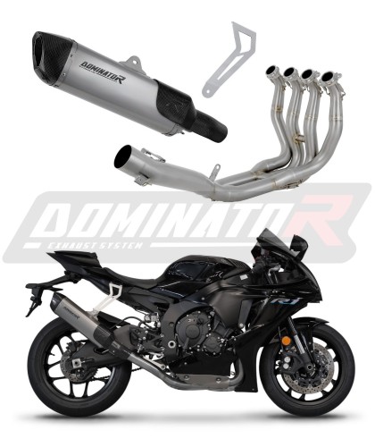 impianto di scarico completo con silenziatore DOMINATOR titanio Full System HP6 adatto alla moto YZF R1 1000 RN65 2020 - 2024
