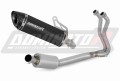 impianto di scarico completo con silenziatore DOMINATOR Full System HP8 nero adatto alla moto Kawasaki Z400 2018 - 2023