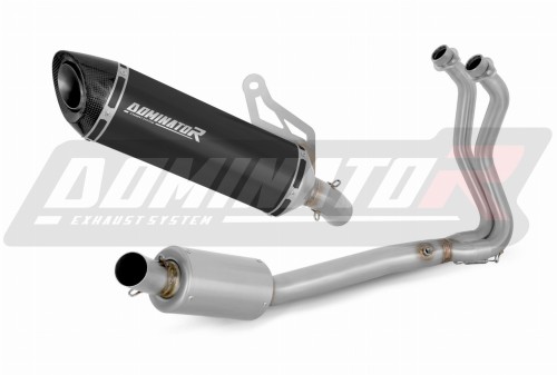 impianto di scarico completo con silenziatore DOMINATOR Full System HP8 nero adatto alla moto Kawasaki Z400 2018 - 2023