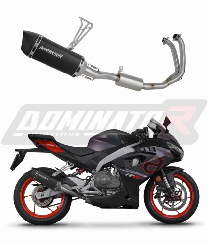 impianto di scarico completo con silenziatore DOMINATOR Full System HP6 nero adatto alla moto Aprilia RS 457 2024 - 2026