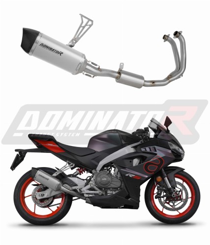 impianto di scarico completo con silenziatore DOMINATOR Full System titanio HP6 adatto alla moto Aprilia RS 457 2024 - 2026