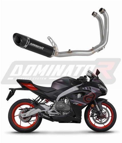impianto di scarico completo con silenziatore DOMINATOR Full System HP8 nero adatto alla moto Aprilia RS 457 2024 - 2026