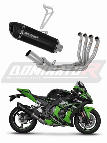 impianto di scarico completo con silenziatore DOMINATOR Full System HP5 nero adatto alla moto Kawasaki ZX10R 2016 - 2020