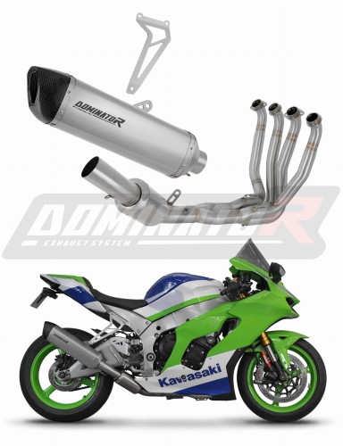 impianto di scarico completo con silenziatore DOMINATOR Full System titanio HP6 adatto alla moto Kawasaki ZX10R / RR 2021 - 2025