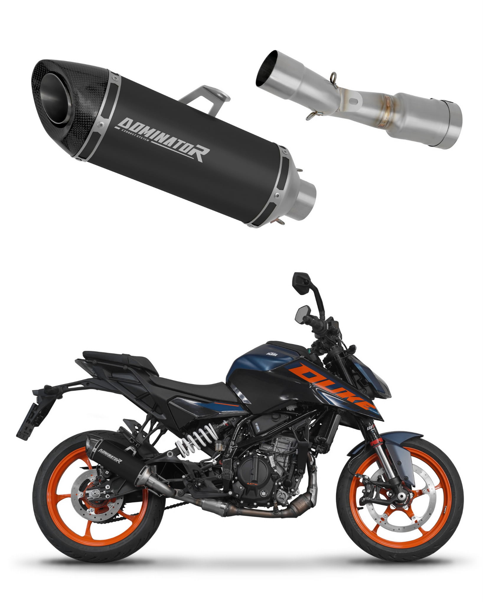 DOMINATOR Terminale Di Scarico Marmitta Per DR 125 - Silenziatore Sportivo In Acciaio Inox Con DB Killer, 5 Anni Garanzia