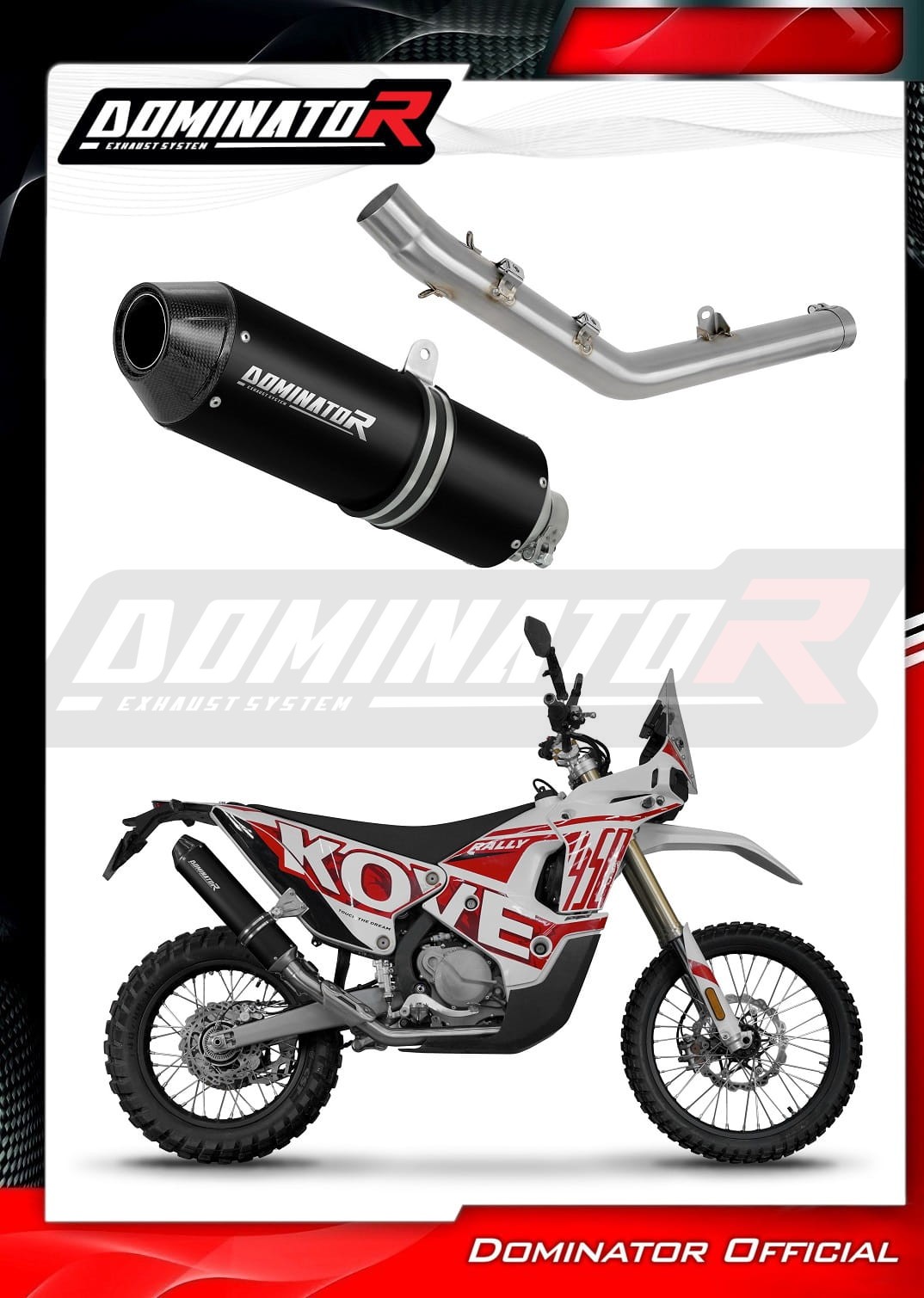 Terminale Di Scarico DOMINATOR MX2 Per Suzuki RMZ 450 (2013-2018) - Silenziatore Sportivo In Alluminio Con DB Killer - Solo Per Uso Off-road