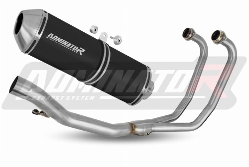 impianto di scarico completo con silenziatore DOMINATOR Full System OVR nero adatto alla moto Suzuki GS 500F 2004 - 2014
