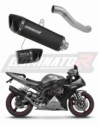 scarico silenziatore DOMINATOR omologato HP6 nero adatto alla moto Yamaha YZF R1 1000 RN09 2002 - 2003