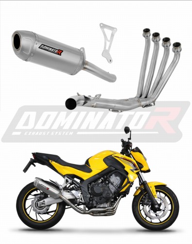 impianto di scarico completo con silenziatore DOMINATOR Full System S6 adatto alla moto Honda CB 650 F 2014 - 2018