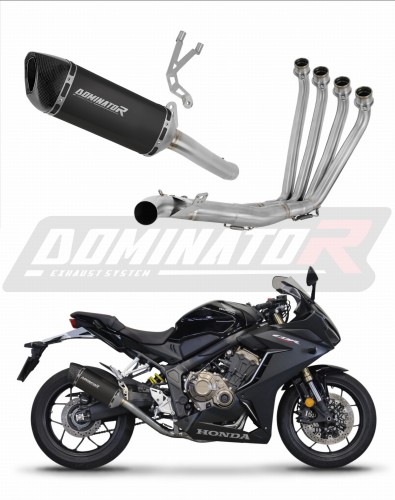 complete exhaust system with muffler DOMINATOR Full System HP6 BLACK fits to Honda CB 650 R 2019  2023