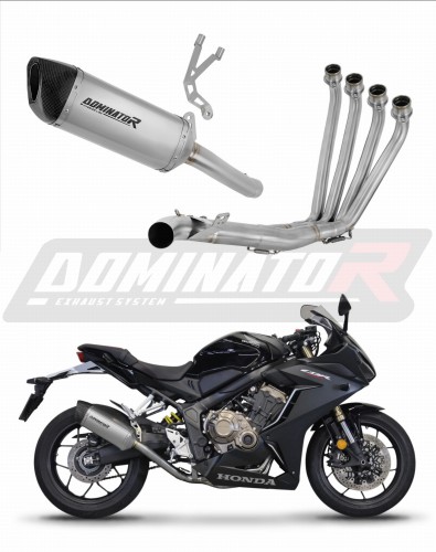 impianto di scarico completo con silenziatore DOMINATOR Full System titanio HP6 adatto alla moto Honda CBR 650 R 2019 - 2023