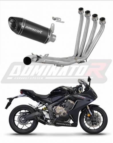 Honda CBR 650 R 2019 - 2023 Collector Manifold Full Exhaust System Muffler Auspuff Sportauspuff Silencer Echappement Silencieux Scarico Scarichi Escape Wydech Tłumik HP8 BLACK Dominator Exhaust System x