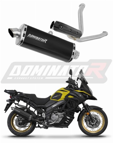 Suzuki DL 650 V-Strom 2017 - 2025 EXHAUST Muffler Auspuff Sportauspuff Silencer Echappement Silencieux Scarico Scarichi Escape Wydech Tłumik P7 BLACK Dominator Exhaust System x