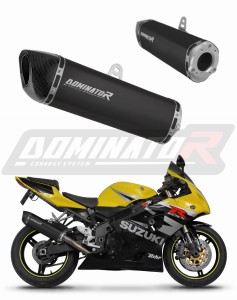 Suzuki GSXR 750 K1-K5 2001 - 2005 Terminale di Scarico Marmitta Silenziatore HP6 NERO + dB killer