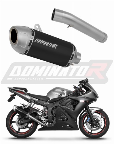 scarico silenziatore DOMINATOR S6 Shorty nero adatto alla moto Yamaha YZF R6 2003 - 2005