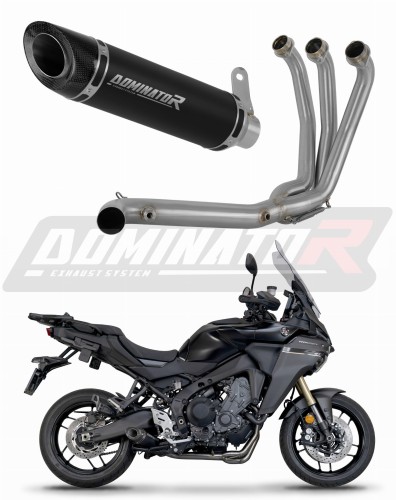 impianto di scarico completo con silenziatore DOMINATOR Full System HP8 nero adatto alla moto Yamaha Tracer 9 / GT 2025 - 2026