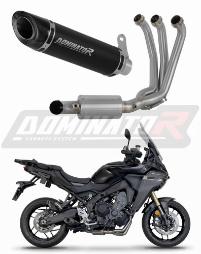 impianto di scarico completo con silenziatore DOMINATOR Full System HP8 nero EX adatto alla moto Yamaha Tracer 9 / GT 2025 - 2026