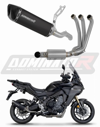 impianto di scarico completo con silenziatore DOMINATOR Full System HP6 nero EX adatto alla moto Yamaha Tracer 9 / GT 2025 - 2026
