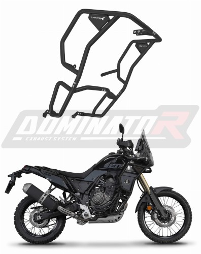 Paramotore in acciaio inox nero DOMINATOR  adatto alla moto Yamaha Tenere 700 2021 - 2024