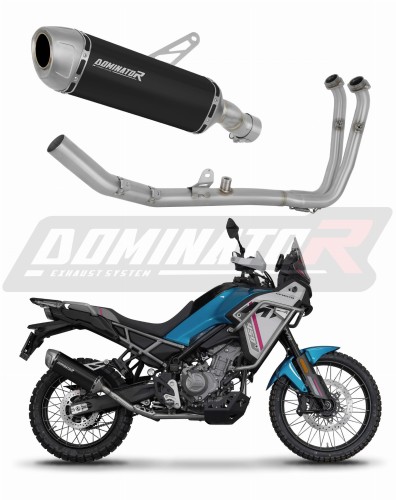 CF MOTO 450 MT 2025 Collector Manifold Full Exhaust System Muffler Auspuff Sportauspuff Silencer Echappement Silencieux Scarico Scarichi Escape Wydech Tłumik S6 BLACK Dominator Exhaust System