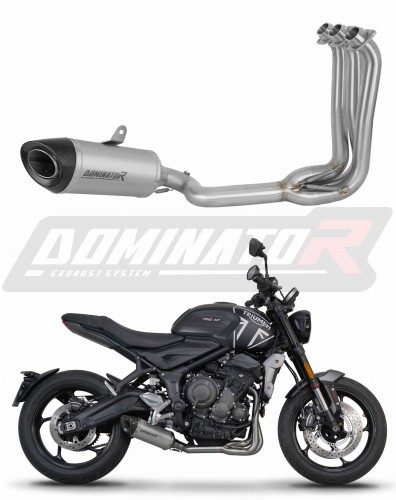 impianto di scarico completo con silenziatore DOMINATOR Full System titanio HP8 adatto alla moto Triumph Trident 660 2021 - 2024