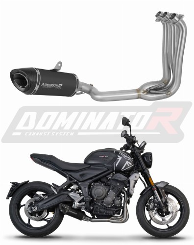 kompletny układ wydechowy z tłumikiem DOMINATOR Full System HP8 CZARNY pasujący do motocykla Triumph Trident 660 2021 - 2024