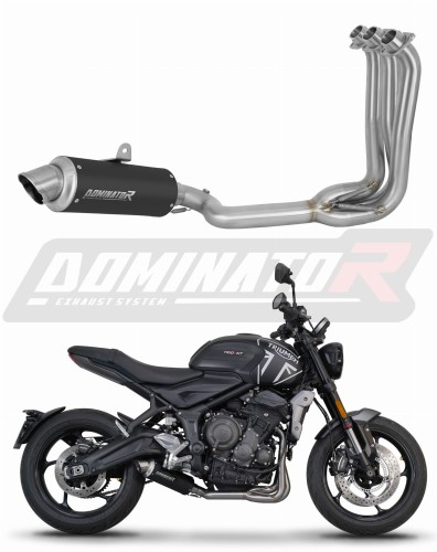 impianto di scarico completo con silenziatore DOMINATOR Full System GPF nero adatto alla moto Triumph Trident 660 2021 - 2024